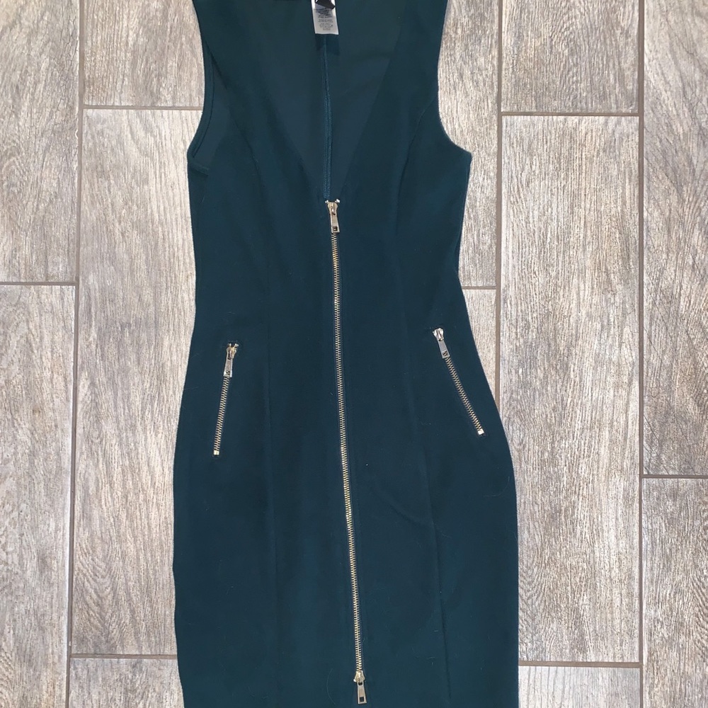 Dark Green, velvet  form fitting dress